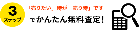 3ステップでかんたん無料査定！